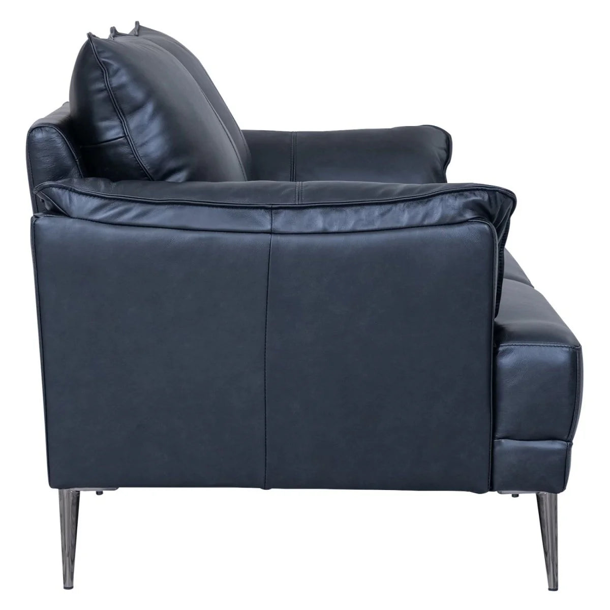 FURNHOUSE Soul 2-Sitzer Ledersofa - Echtleder Schwarz