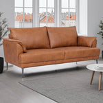 FURNHOUSE Soul 3-Sitzer Ledersofa - Echtleder Cognac Braun