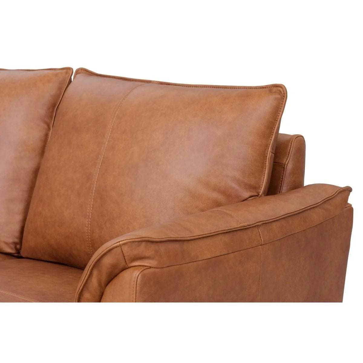 FURNHOUSE Soul 3-Sitzer Ledersofa - Echtleder Cognac Braun