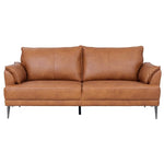 FURNHOUSE Soul 3-Sitzer Ledersofa - Echtleder Cognac Braun
