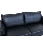 FURNHOUSE Soul 3-Sitzer Ledersofa - Echtleder Schwarz