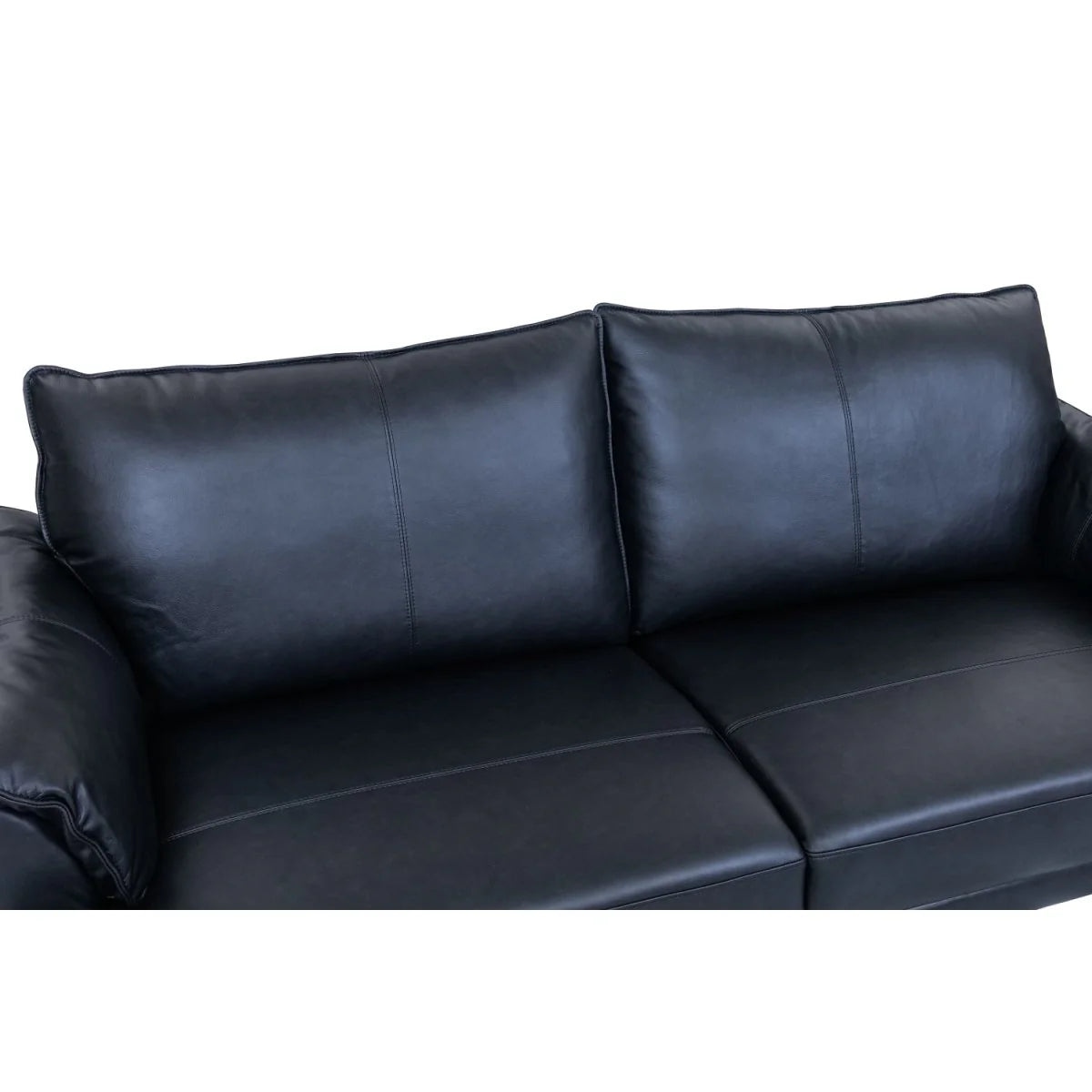 FURNHOUSE Soul 3-Sitzer Ledersofa - Echtleder Schwarz