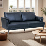 FURNHOUSE Soul 3-Sitzer Ledersofa - Echtleder Schwarz