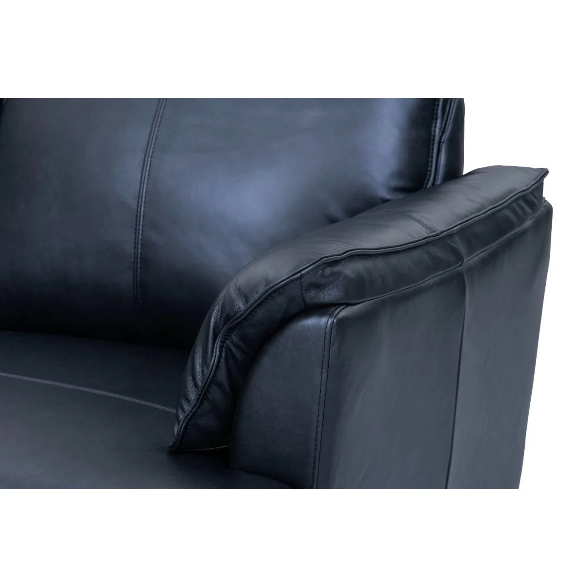 FURNHOUSE Soul 3-Sitzer Ledersofa - Echtleder Schwarz
