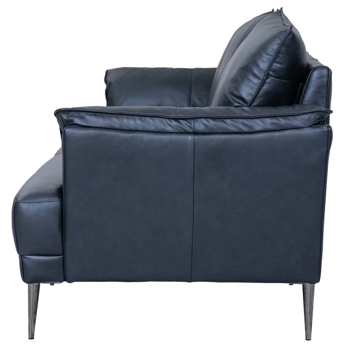 FURNHOUSE Soul 3-Sitzer Ledersofa - Echtleder Schwarz