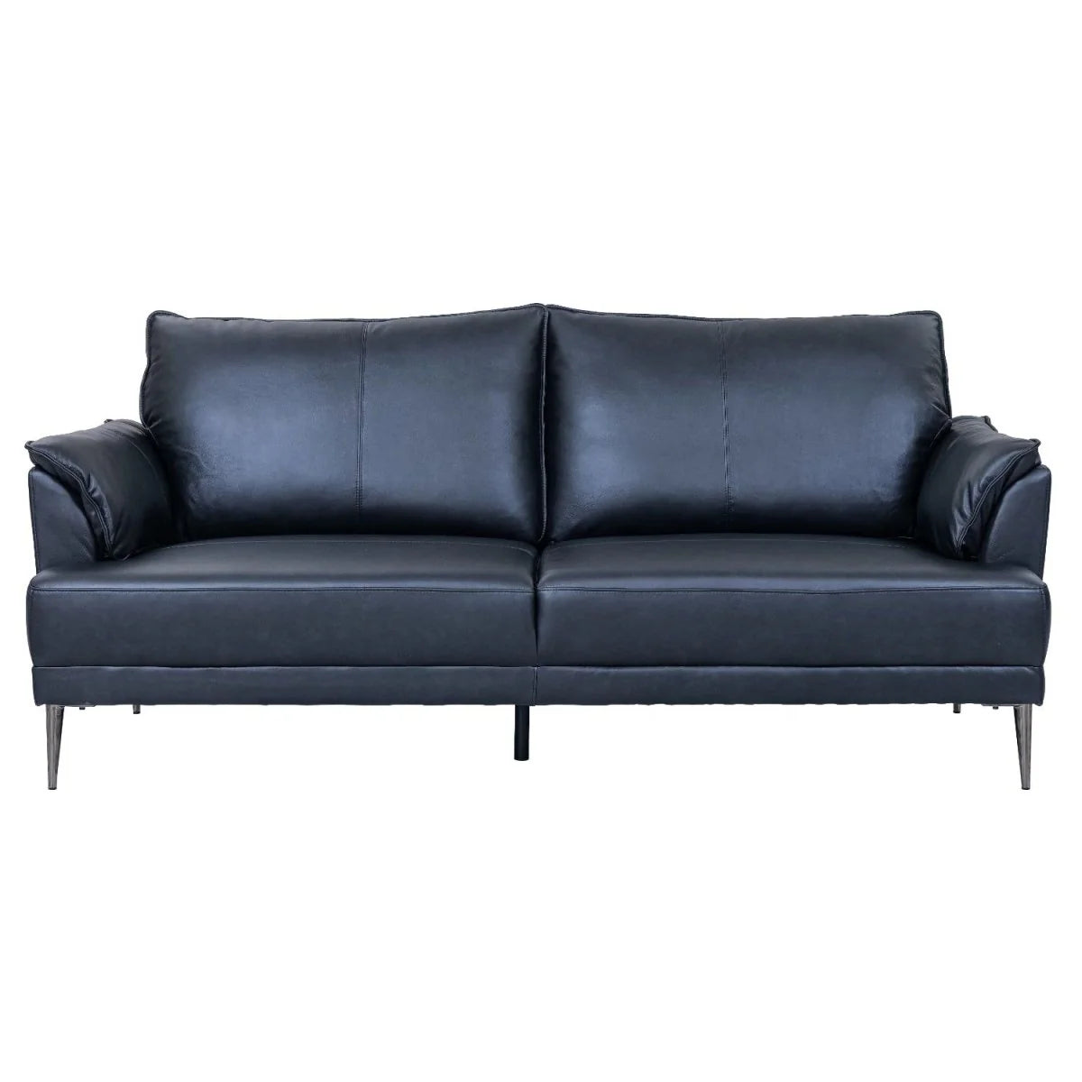 FURNHOUSE Soul 3-Sitzer Ledersofa - Echtleder Schwarz