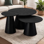FURNHOUSE Tango Couchtisch Rund ø45 cm - Eiche Schwarz