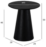 FURNHOUSE Tango Couchtisch Rund ø45 cm - Eiche Schwarz