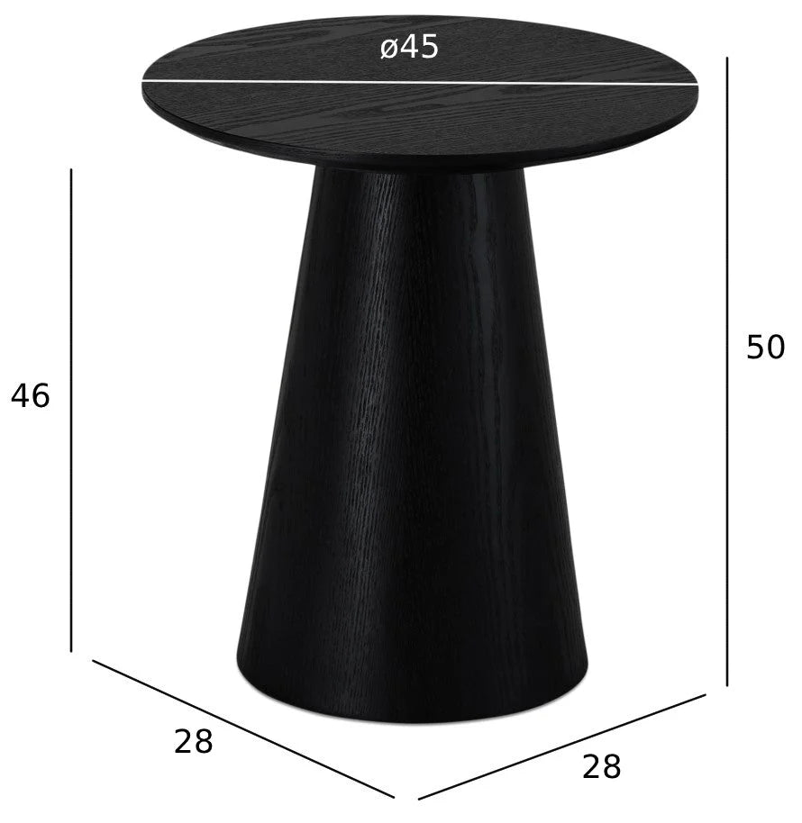 FURNHOUSE Tango Couchtisch Rund ø45 cm - Eiche Schwarz