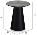 FURNHOUSE Tango Couchtisch Rund ø45 cm - Marmoroptik Dunkelgrau