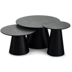 FURNHOUSE Tango Couchtisch Rund ø45 cm - Marmoroptik Dunkelgrau