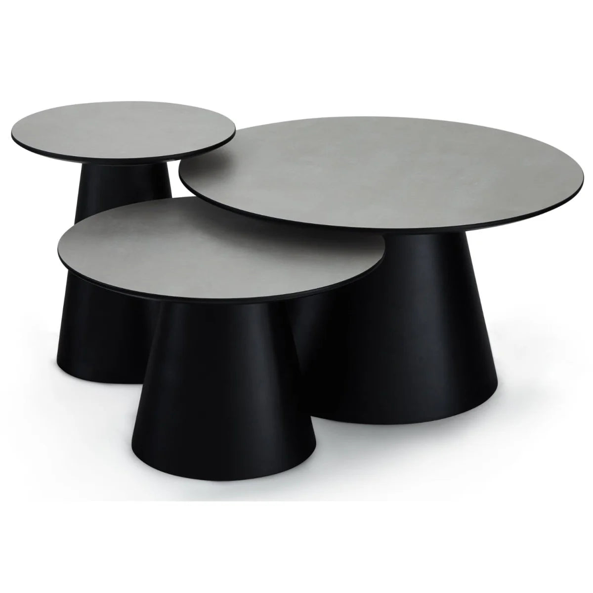 FURNHOUSE Tango Couchtisch Rund ø45 cm - Marmoroptik Hellgrau