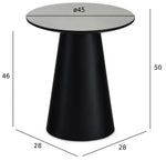 FURNHOUSE Tango Couchtisch Rund ø45 cm - Marmoroptik Hellgrau