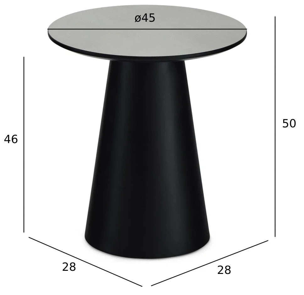 FURNHOUSE Tango Couchtisch Rund ø45 cm - Marmoroptik Hellgrau