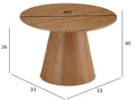 FURNHOUSE Tango Couchtisch Rund ø60 cm - Eiche Natur