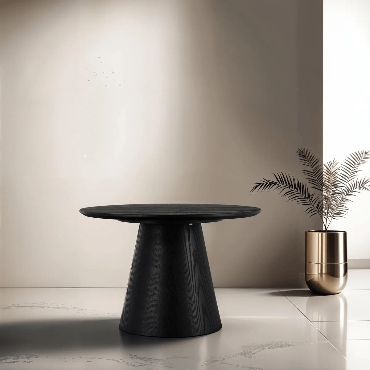 FURNHOUSE Tango Couchtisch Rund ø60 cm - Eiche Schwarz