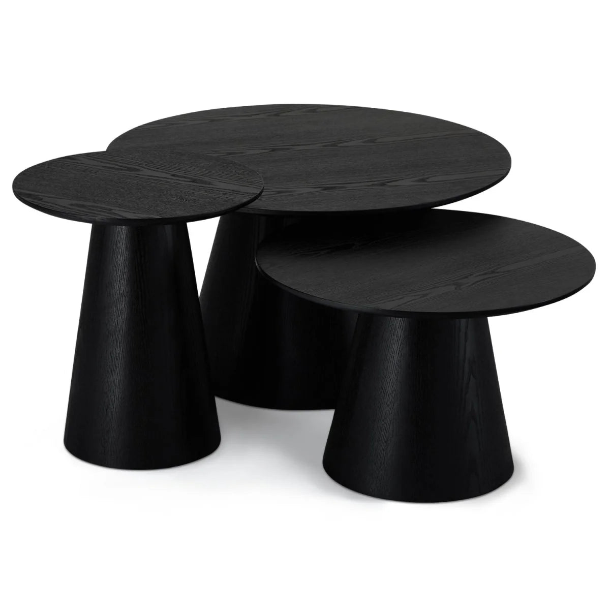 FURNHOUSE Tango Couchtisch Rund ø60 cm - Eiche Schwarz