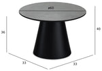 FURNHOUSE Tango Couchtisch Rund ø60 cm - Marmoroptik Dunkelgrau