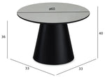 FURNHOUSE Tango Couchtisch Rund ø60 cm - Marmoroptik Hellgrau