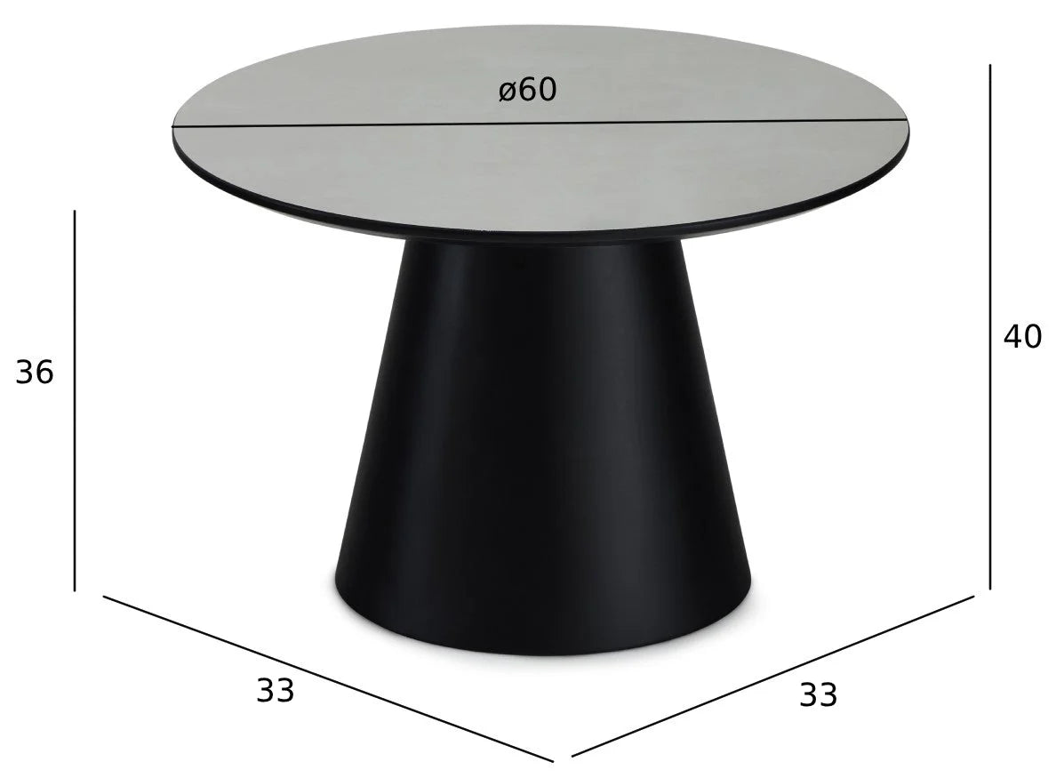 FURNHOUSE Tango Couchtisch Rund ø60 cm - Marmoroptik Hellgrau