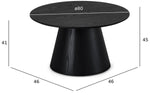 FURNHOUSE Tango Couchtisch Rund ø80 cm - Eiche Schwarz