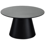 FURNHOUSE Tango Couchtisch Rund ø80 cm - Marmoroptik Dunkelgrau