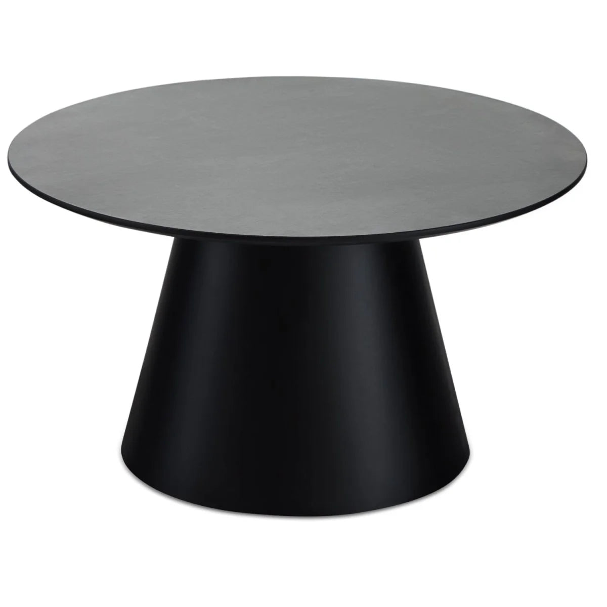 FURNHOUSE Tango Couchtisch Rund ø80 cm - Marmoroptik Dunkelgrau