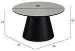 FURNHOUSE Tango Couchtisch Rund ø80 cm - Marmoroptik Hellgrau