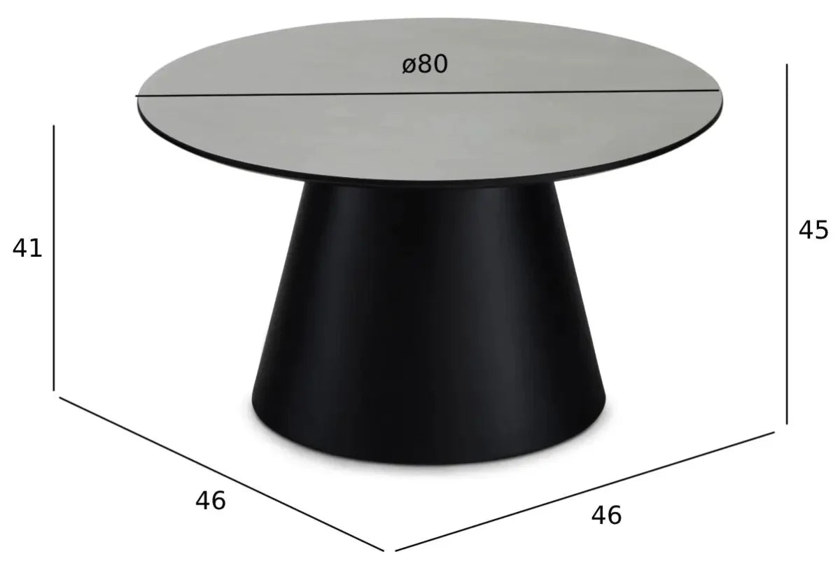 FURNHOUSE Tango Couchtisch Rund ø80 cm - Marmoroptik Hellgrau