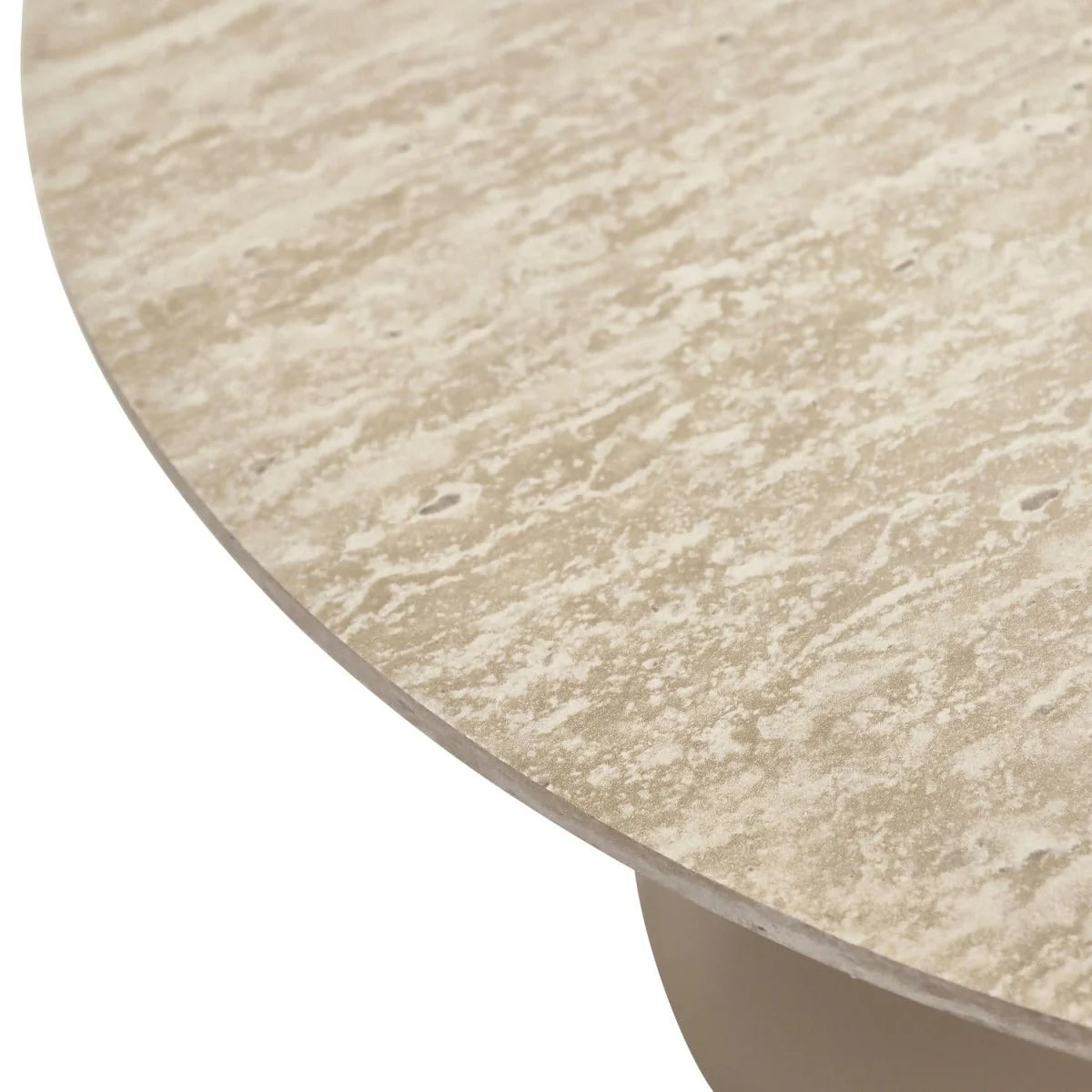 FURNHOUSE Tango Couchtisch Rund ø80 cm - Travertine-Optik Beige