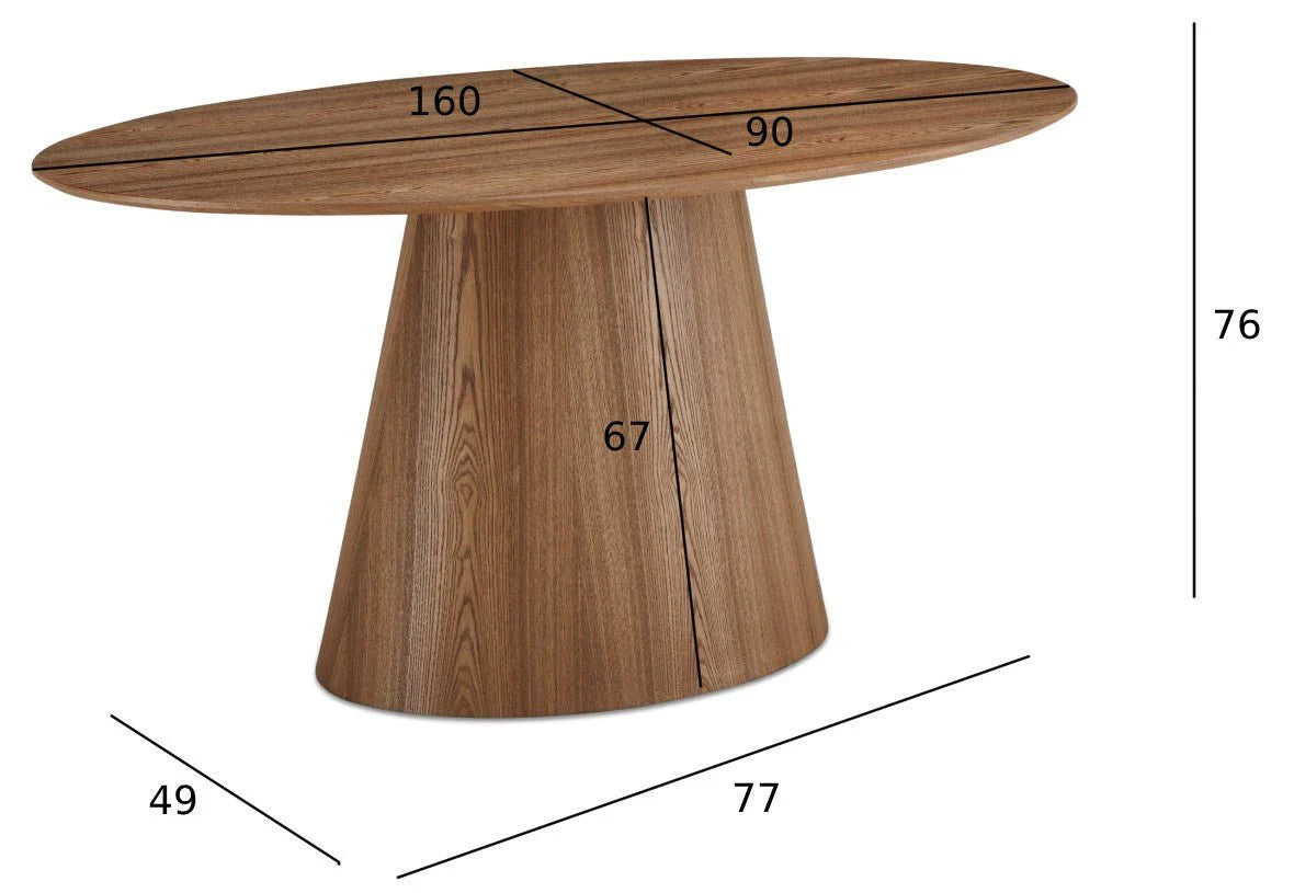 FURNHOUSE Tango Ovaler Esstisch 160x90 cm - Eiche Natur