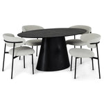 FURNHOUSE Tango Ovaler Esstisch 160x90 cm - Eiche Schwarz