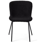 FURNHOUSE Teddy Esszimmerstühle 2er Set - Bouclé-Stoff Schwarz