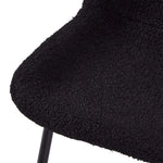FURNHOUSE Teddy Esszimmerstühle 2er Set - Bouclé-Stoff Schwarz