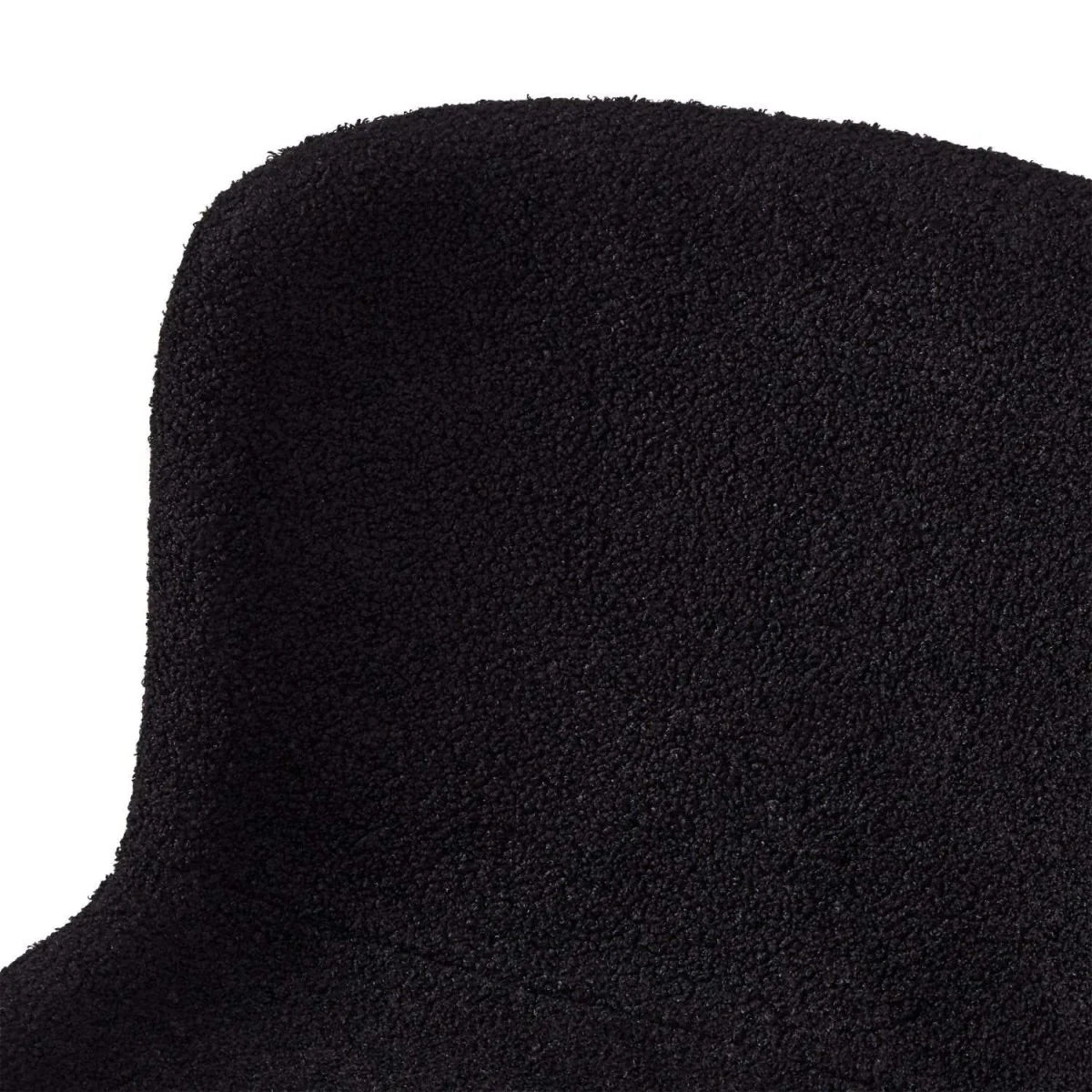 FURNHOUSE Teddy Esszimmerstühle 2er Set - Bouclé-Stoff Schwarz
