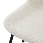 FURNHOUSE Teddy Esszimmerstühle 2er Set - Bouclé-Stoff Weiß