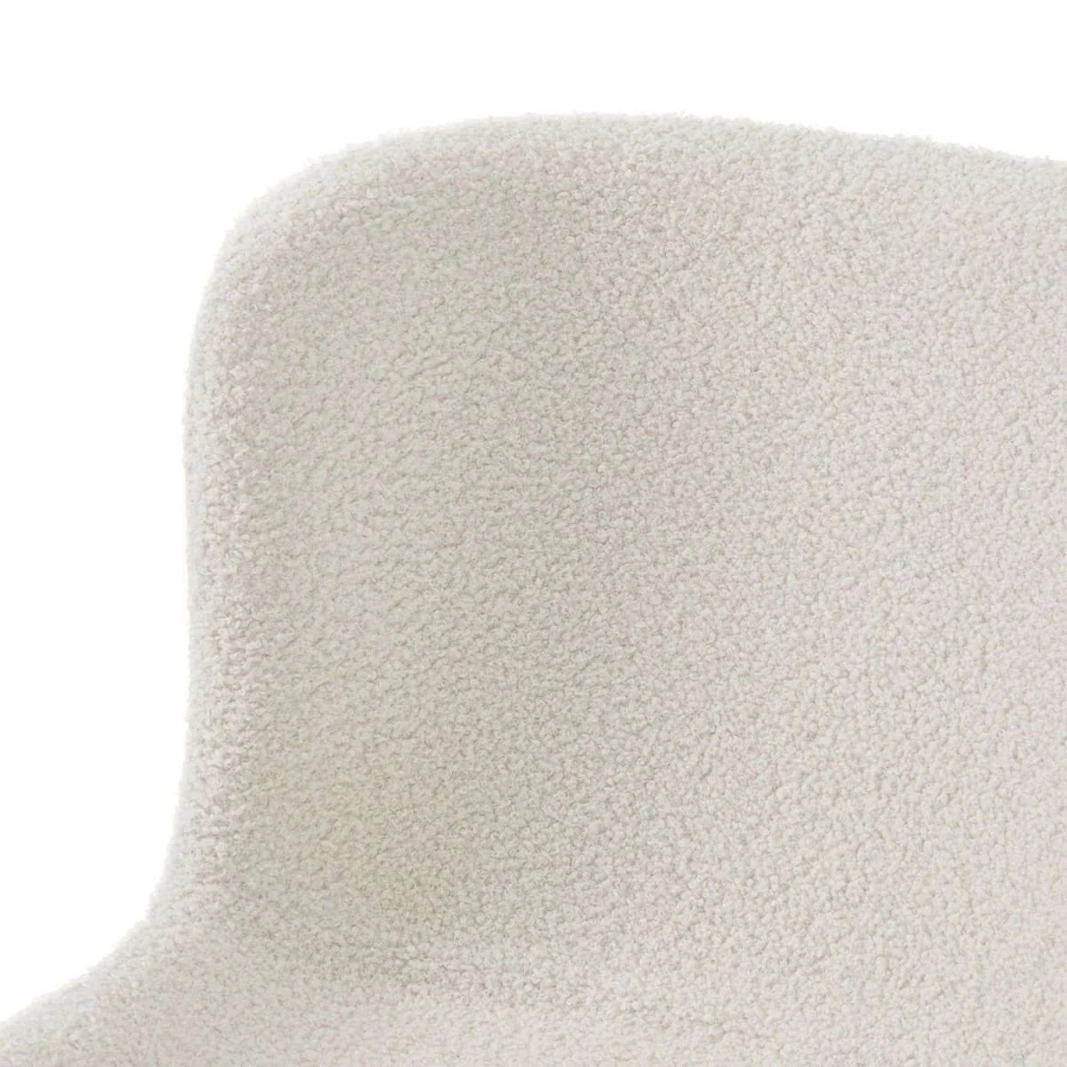 FURNHOUSE Teddy Esszimmerstühle 2er Set - Bouclé-Stoff Weiß