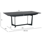 FURNHOUSE Tokyo Rechteckiger Esstisch 200x100 cm - Ausziehbar bis 250 cm - Eiche Schwarz