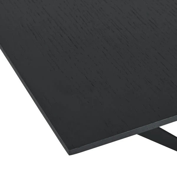 FURNHOUSE Tokyo Rechteckiger Esstisch 200x100 cm - Ausziehbar bis 250 cm - Eiche Schwarz