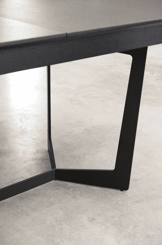 FURNHOUSE Tokyo Rechteckiger Esstisch 200x100 cm - Ausziehbar bis 250 cm - Eiche Schwarz