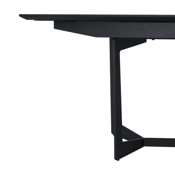 FURNHOUSE Tokyo Rechteckiger Esstisch 200x100 cm - Ausziehbar bis 250 cm - Eiche Schwarz