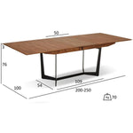 FURNHOUSE Tokyo Rechteckiger Esstisch 200x100 cm - Ausziehbar bis 250 cm - Walnuss Braun