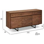 FURNHOUSE Tokyo Sideboard mit 3 Türen - 155 cm breit - Amerikanische Walnuss
