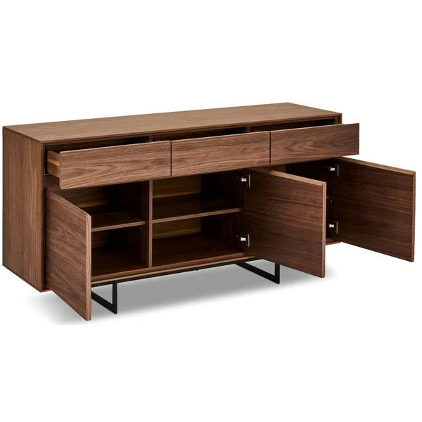 FURNHOUSE Tokyo Sideboard mit 3 Türen - 155 cm breit - Amerikanische Walnuss