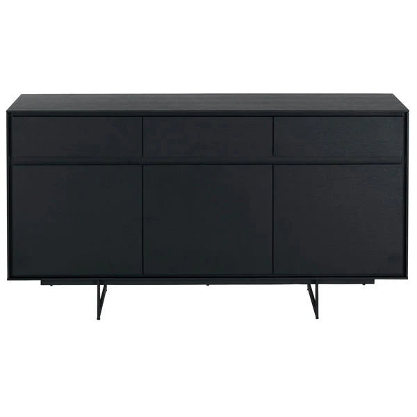 FURNHOUSE Tokyo Sideboard mit 3 Türen - 155 cm breit - Eiche Schwarz