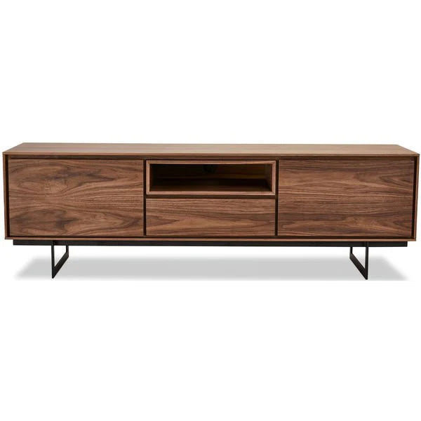 FURNHOUSE Tokyo TV-Tisch mit 2 Türen - 160 cm breit - Amerikanische Walnuss