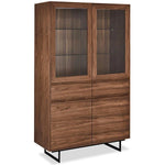 FURNHOUSE Tokyo Vitrine mit LED-Beleuchtung - 110 cm breit - Amerikanische Walnuss