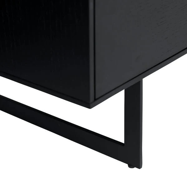 FURNHOUSE Tokyo Vitrine mit LED-Beleuchtung - 110 cm breit - Eiche Schwarz