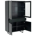 FURNHOUSE Tokyo Vitrine mit LED-Beleuchtung - 110 cm breit - Eiche Schwarz