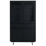 FURNHOUSE Tokyo Vitrine mit LED-Beleuchtung - 110 cm breit - Eiche Schwarz